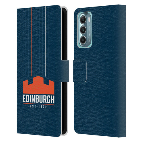 Edinburgh Rugby Logo Art Vertical Stripes Leather Book Wallet Case Cover For Motorola Moto G Stylus 5G (2022)