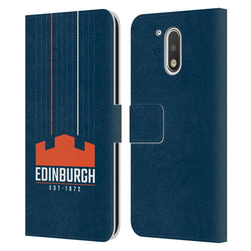 Edinburgh Rugby Logo Art Vertical Stripes Leather Book Wallet Case Cover For Motorola Moto G41