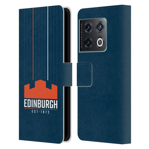 Edinburgh Rugby Logo Art Vertical Stripes Leather Book Wallet Case Cover For OnePlus 10 Pro