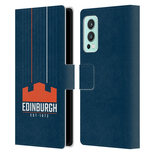 Edinburgh Rugby Logo Art Vertical Stripes Leather Book Wallet Case Cover For OnePlus Nord 2 5G