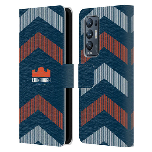 Edinburgh Rugby Logo Art Lines Leather Book Wallet Case Cover For OPPO Find X3 Neo / Reno5 Pro+ 5G