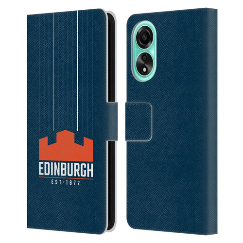 Edinburgh Rugby Logo Art Vertical Stripes Leather Book Wallet Case Cover For OPPO A78 4G