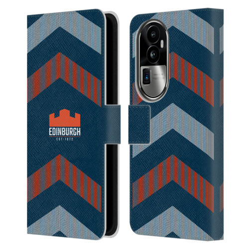 Edinburgh Rugby Logo Art Lines Leather Book Wallet Case Cover For OPPO Reno10 Pro+
