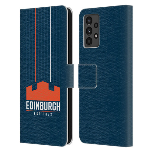 Edinburgh Rugby Logo Art Vertical Stripes Leather Book Wallet Case Cover For Samsung Galaxy A13 (2022)