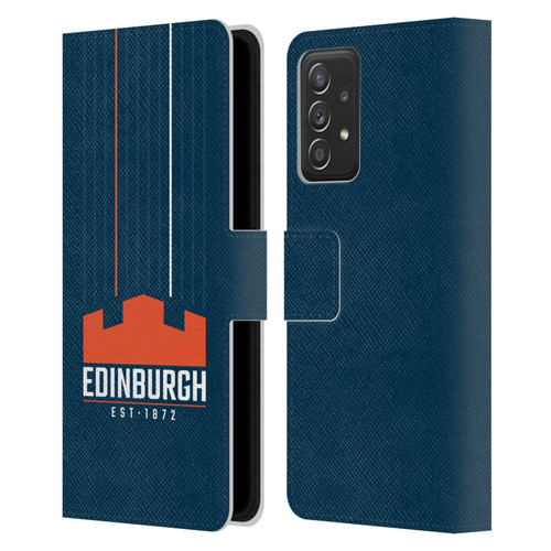 Edinburgh Rugby Logo Art Vertical Stripes Leather Book Wallet Case Cover For Samsung Galaxy A53 5G (2022)