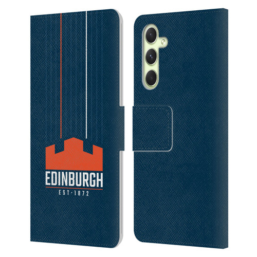 Edinburgh Rugby Logo Art Vertical Stripes Leather Book Wallet Case Cover For Samsung Galaxy A54 5G