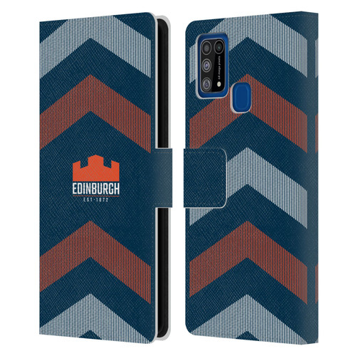 Edinburgh Rugby Logo Art Lines Leather Book Wallet Case Cover For Samsung Galaxy M31 (2020)