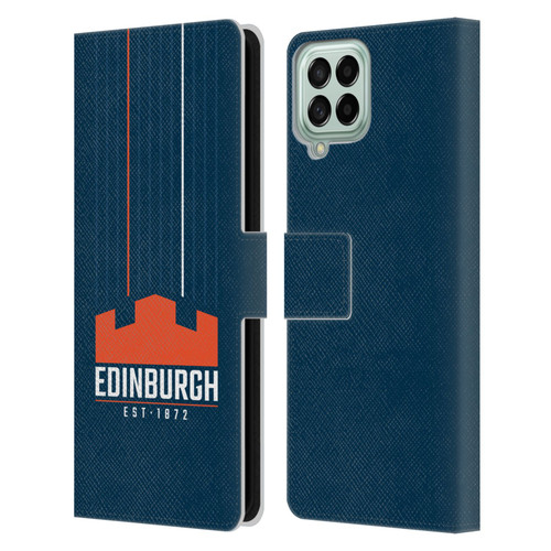 Edinburgh Rugby Logo Art Vertical Stripes Leather Book Wallet Case Cover For Samsung Galaxy M33 (2022)