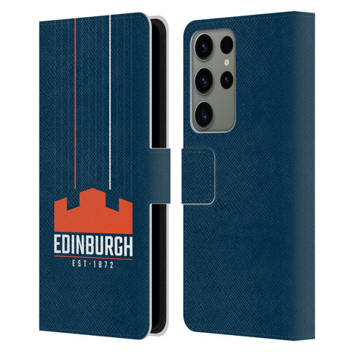 Edinburgh Rugby Logo Art Vertical Stripes Leather Book Wallet Case Cover For Samsung Galaxy S23 Ultra 5G
