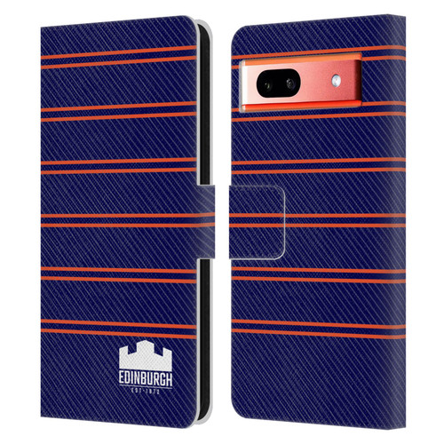 Edinburgh Rugby Logo 2 Stripes Leather Book Wallet Case Cover For Google Pixel 7a