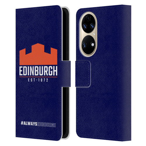 Edinburgh Rugby Logo 2 Always Edinburgh Leather Book Wallet Case Cover For Huawei P50