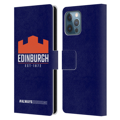 Edinburgh Rugby Logo 2 Always Edinburgh Leather Book Wallet Case Cover For Apple iPhone 12 Pro Max