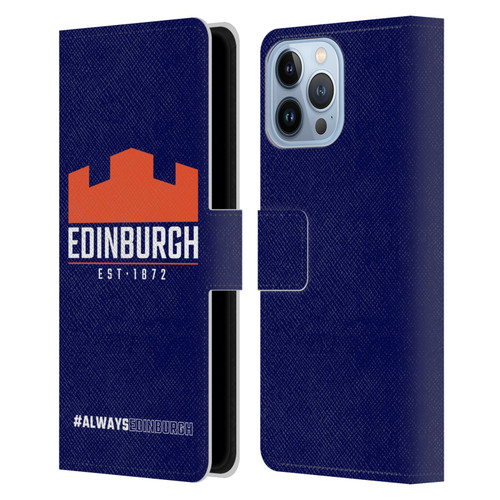 Edinburgh Rugby Logo 2 Always Edinburgh Leather Book Wallet Case Cover For Apple iPhone 13 Pro Max