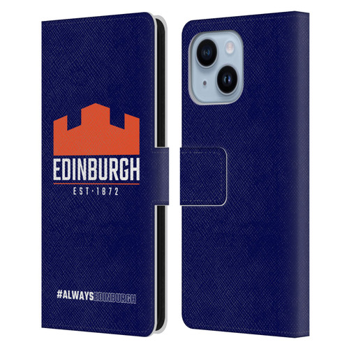Edinburgh Rugby Logo 2 Always Edinburgh Leather Book Wallet Case Cover For Apple iPhone 14 Plus