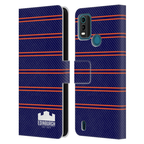 Edinburgh Rugby Logo 2 Stripes Leather Book Wallet Case Cover For Nokia G11 Plus