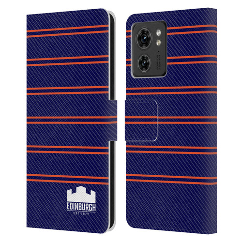 Edinburgh Rugby Logo 2 Stripes Leather Book Wallet Case Cover For Motorola Moto Edge 40