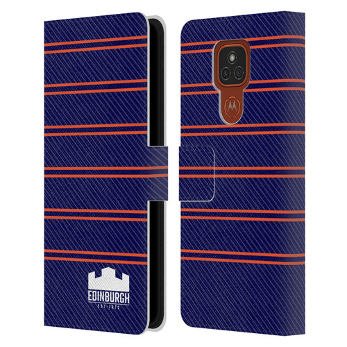 Edinburgh Rugby Logo 2 Stripes Leather Book Wallet Case Cover For Motorola Moto E7 Plus