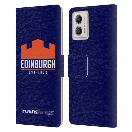Edinburgh Rugby Logo 2 Always Edinburgh Leather Book Wallet Case Cover For Motorola Moto G53 5G