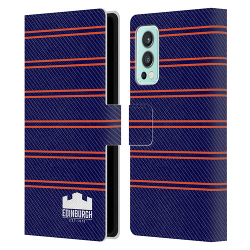 Edinburgh Rugby Logo 2 Stripes Leather Book Wallet Case Cover For OnePlus Nord 2 5G