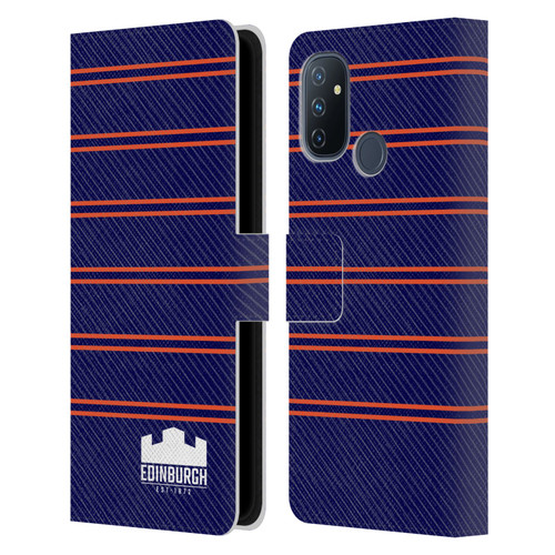 Edinburgh Rugby Logo 2 Stripes Leather Book Wallet Case Cover For OnePlus Nord N100