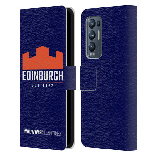 Edinburgh Rugby Logo 2 Always Edinburgh Leather Book Wallet Case Cover For OPPO Find X3 Neo / Reno5 Pro+ 5G
