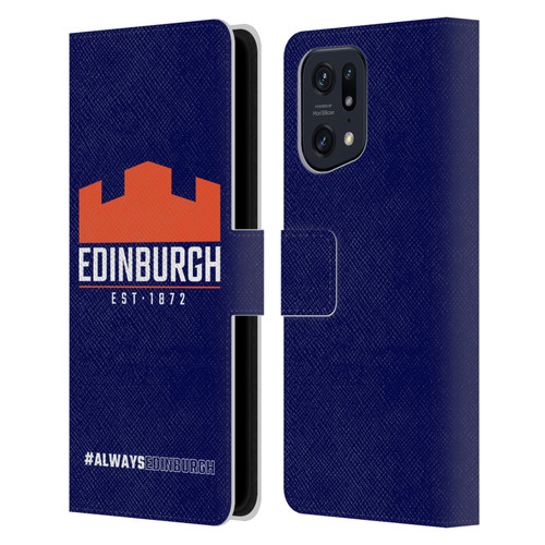 Edinburgh Rugby Logo 2 Always Edinburgh Leather Book Wallet Case Cover For OPPO Find X5