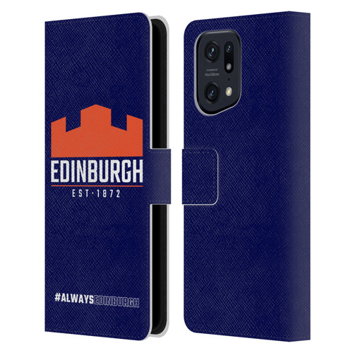 Edinburgh Rugby Logo 2 Always Edinburgh Leather Book Wallet Case Cover For OPPO Find X5 Pro