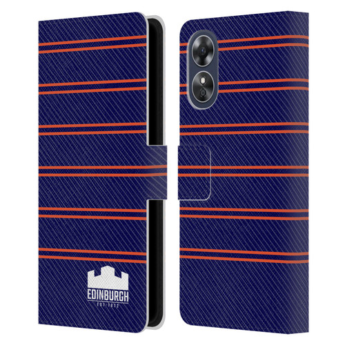 Edinburgh Rugby Logo 2 Stripes Leather Book Wallet Case Cover For OPPO A17