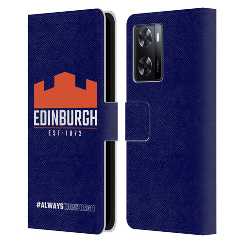 Edinburgh Rugby Logo 2 Always Edinburgh Leather Book Wallet Case Cover For OPPO A57s