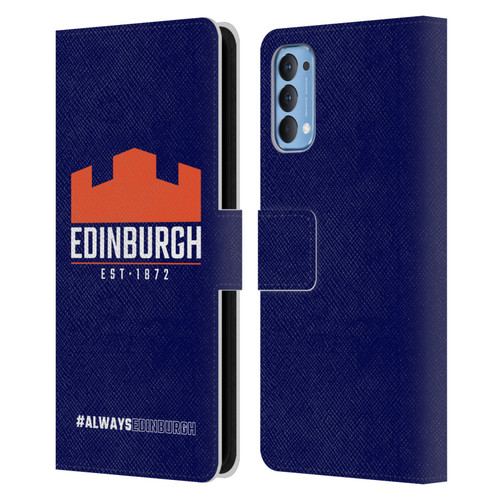 Edinburgh Rugby Logo 2 Always Edinburgh Leather Book Wallet Case Cover For OPPO Reno 4 5G