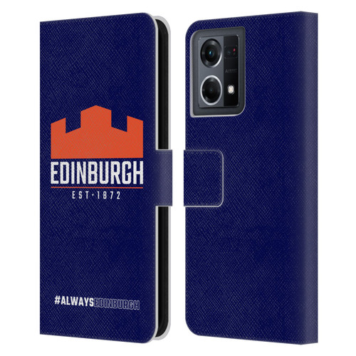Edinburgh Rugby Logo 2 Always Edinburgh Leather Book Wallet Case Cover For OPPO Reno8 4G