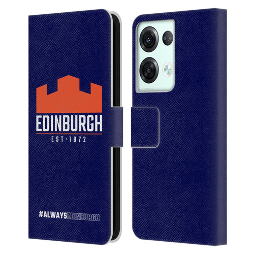 Edinburgh Rugby Logo 2 Always Edinburgh Leather Book Wallet Case Cover For OPPO Reno8 Pro