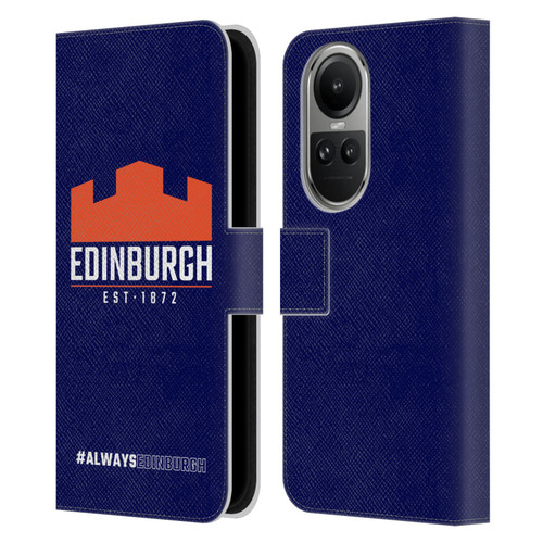 Edinburgh Rugby Logo 2 Always Edinburgh Leather Book Wallet Case Cover For OPPO Reno10 5G / Reno10 Pro 5G