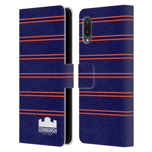 Edinburgh Rugby Logo 2 Stripes Leather Book Wallet Case Cover For Samsung Galaxy A02/M02 (2021)