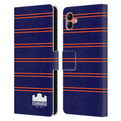 Edinburgh Rugby Logo 2 Stripes Leather Book Wallet Case Cover For Samsung Galaxy A04 (2022)