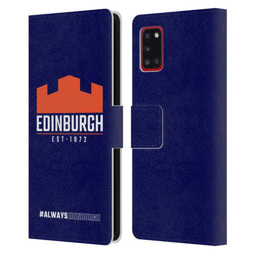 Edinburgh Rugby Logo 2 Always Edinburgh Leather Book Wallet Case Cover For Samsung Galaxy A31 (2020)