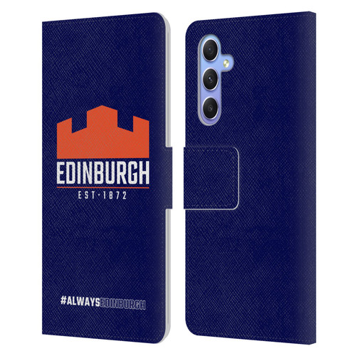Edinburgh Rugby Logo 2 Always Edinburgh Leather Book Wallet Case Cover For Samsung Galaxy A34 5G