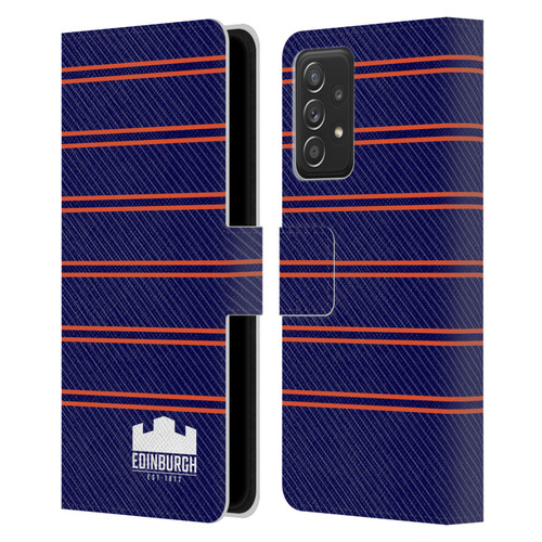 Edinburgh Rugby Logo 2 Stripes Leather Book Wallet Case Cover For Samsung Galaxy A53 5G (2022)