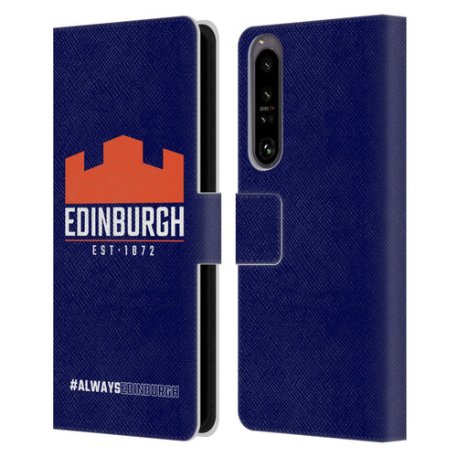 Edinburgh Rugby Logo 2 Always Edinburgh Leather Book Wallet Case Cover For Sony Xperia 1 IV
