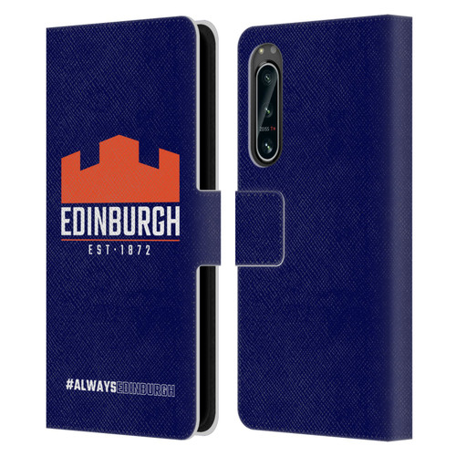 Edinburgh Rugby Logo 2 Always Edinburgh Leather Book Wallet Case Cover For Sony Xperia 5 IV