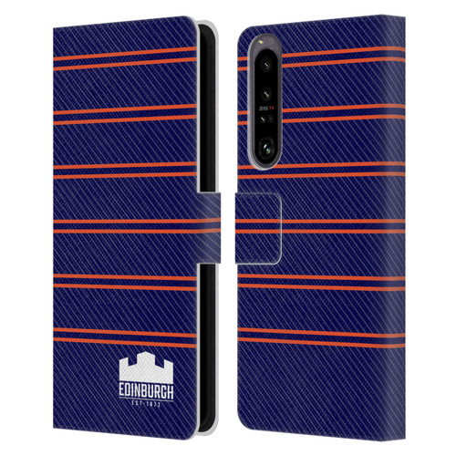 Edinburgh Rugby Logo 2 Stripes Leather Book Wallet Case Cover For Sony Xperia 1 IV