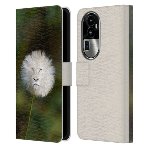 Pixelmated Animals Surreal Wildlife Dandelion Leather Book Wallet Case Cover For OPPO Reno10 Pro+