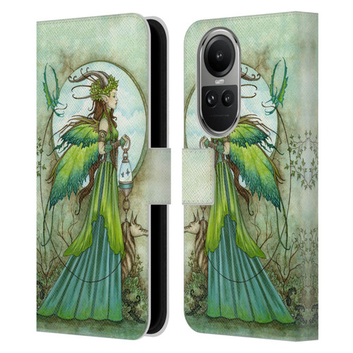 Amy Brown Lovely Fairies Promenade Leather Book Wallet Case Cover For OPPO Reno10 5G / Reno10 Pro 5G