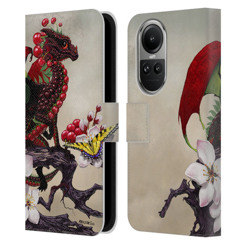 Stanley Morrison Art Cherry Tree, Dragon, Butterfly Leather Book Wallet Case Cover For OPPO Reno10 5G / Reno10 Pro 5G