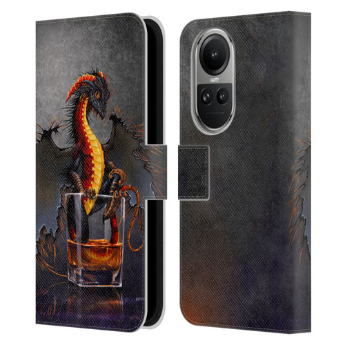 Stanley Morrison Art Dragon In A Rum Glass Leather Book Wallet Case Cover For OPPO Reno10 5G / Reno10 Pro 5G