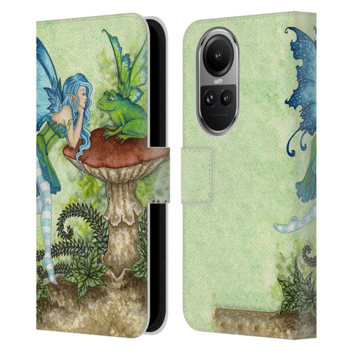 Amy Brown Pixies Frog Gossip Leather Book Wallet Case Cover For OPPO Reno10 5G / Reno10 Pro 5G