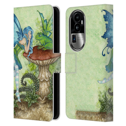 Amy Brown Pixies Frog Gossip Leather Book Wallet Case Cover For OPPO Reno10 Pro+