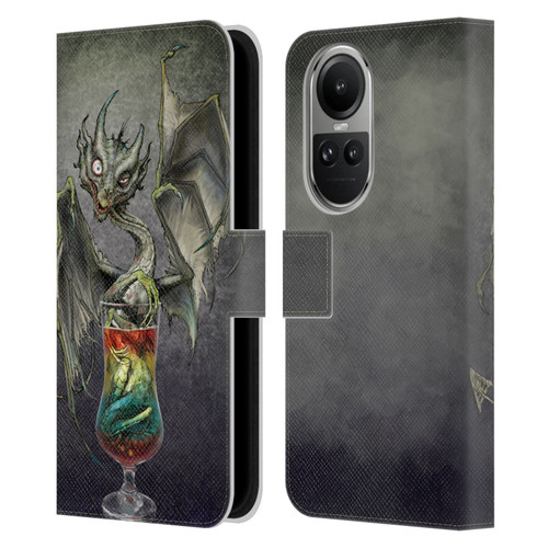 Stanley Morrison Dragons Green Zombie Drink Leather Book Wallet Case Cover For OPPO Reno10 5G / Reno10 Pro 5G