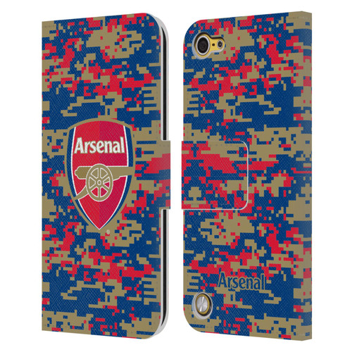 Arsenal FC Crest Patterns Digital Camouflage Leather Book Wallet Case Cover For Apple iPod Touch 5G 5th Gen