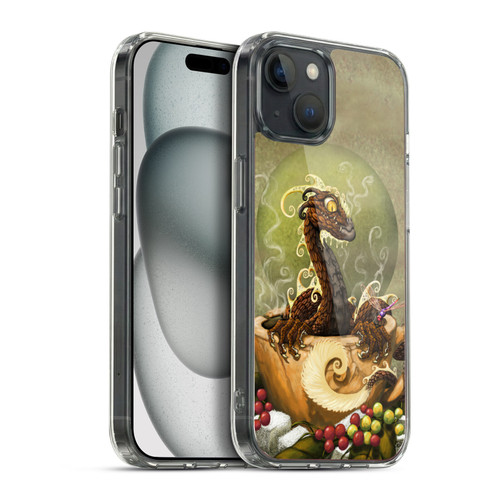 Stanley Morrison Art Brown Coffee Dragon Dragonfly Soft Gel Case for Apple iPhone 15 Plus & MagSafe